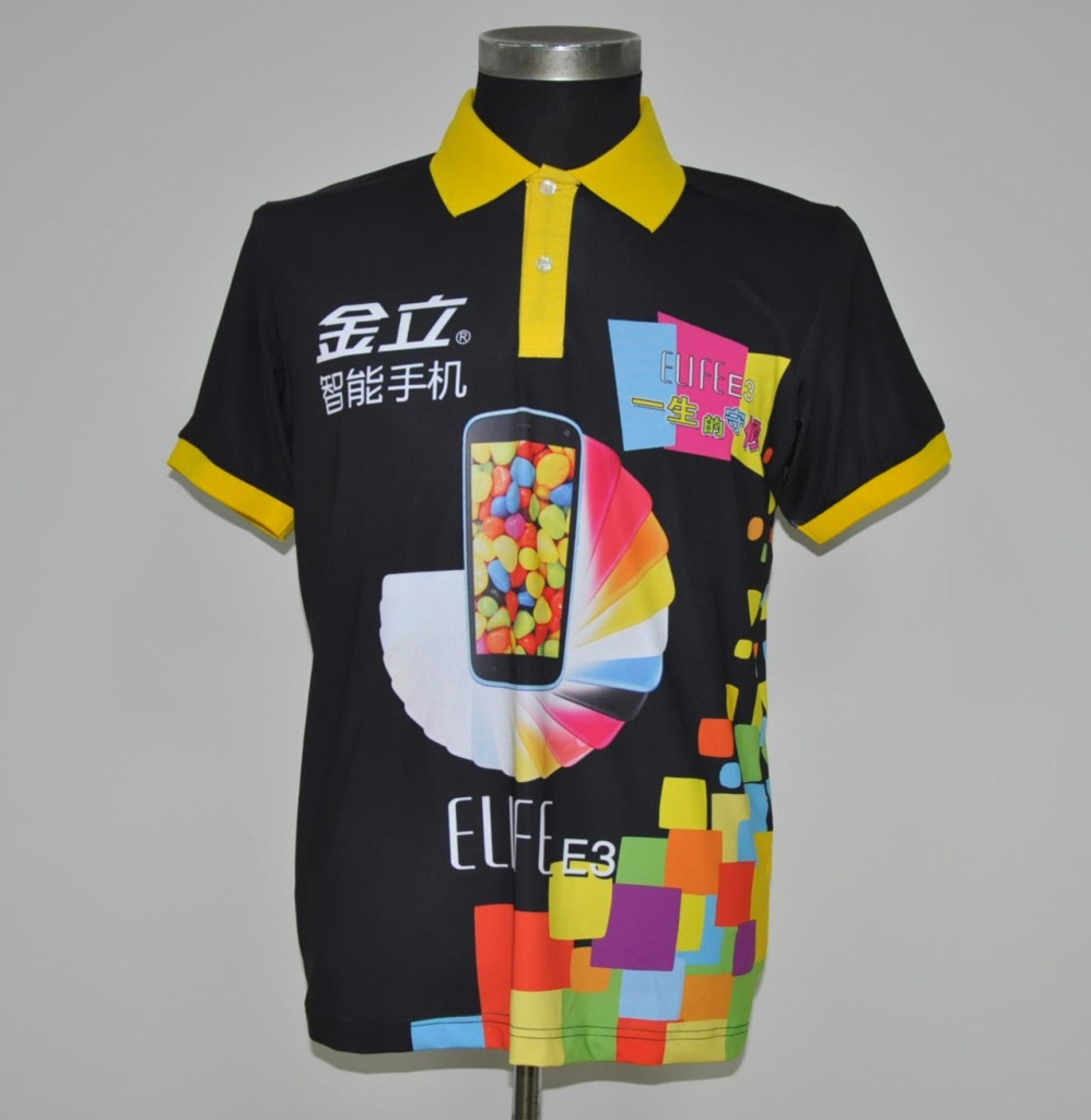 【熱轉(zhuǎn)印3D廣告t恤 數(shù)碼印花t恤 金立手機(jī)企業(yè)廣告t恤文化衫促銷服】價(jià)格,廠家,圖片,男式T恤,中山市億德隆服飾設(shè)計(jì)制造-