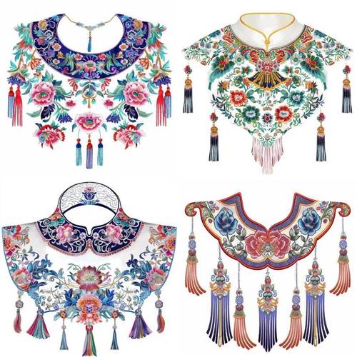 云肩刺繡紋樣圖24副中國(guó)傳統(tǒng)服飾之美不勝收